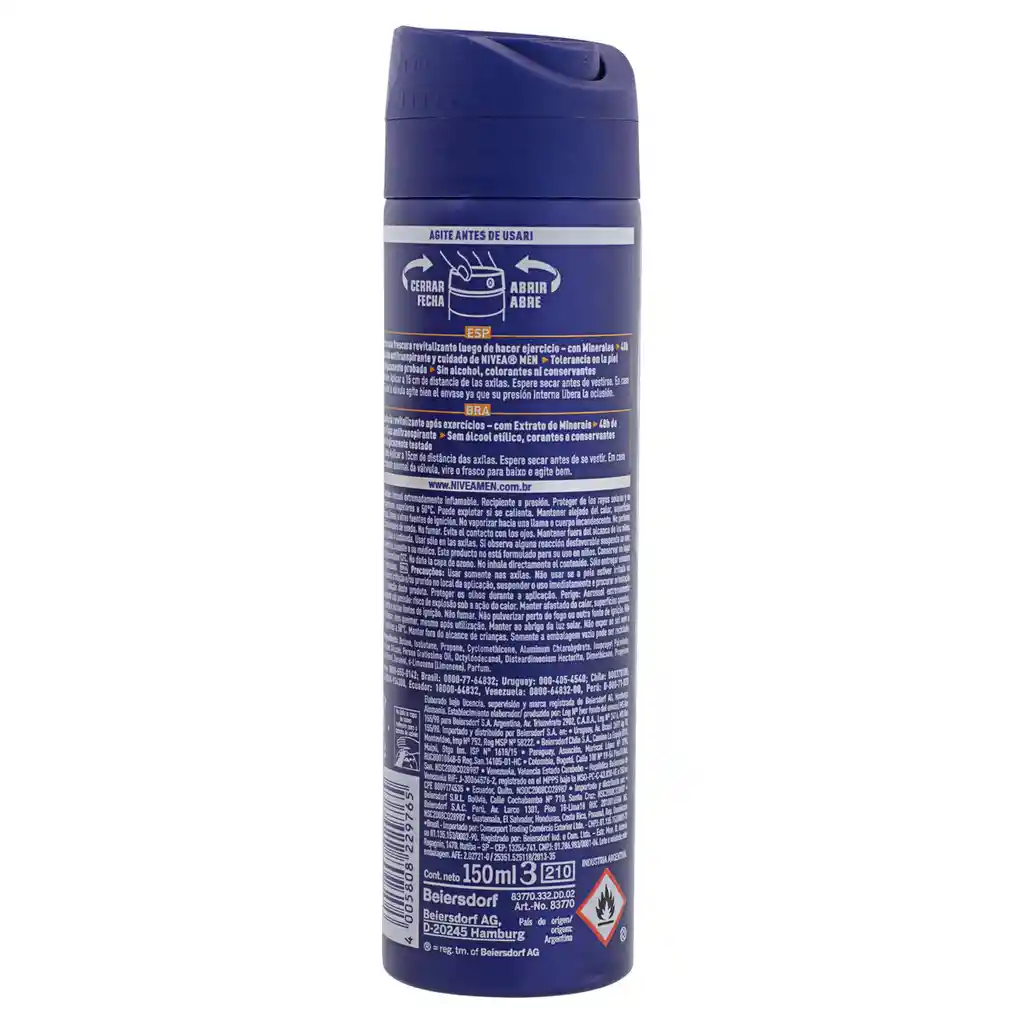 Nivea Desodorante En Spray Sport For Men