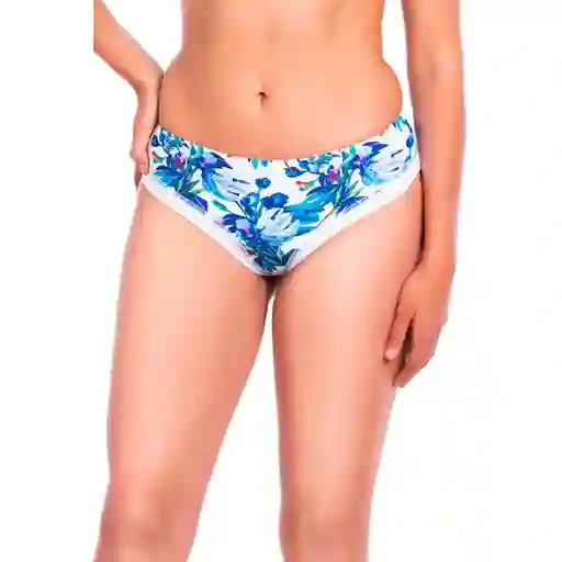 Bikini Calzón Tanga Reversible Estampado Azul Talla L Samia