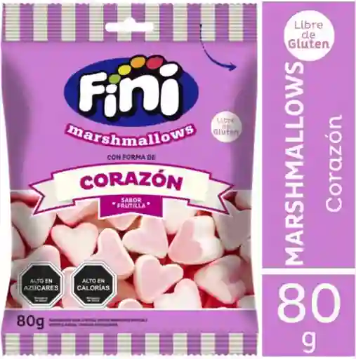 Fini Masmelos con Forma de Corazón Sabor Frutilla 