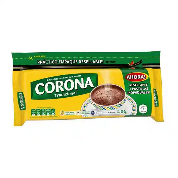Corona Chocolate de Mesa con Azúcar Tradicional