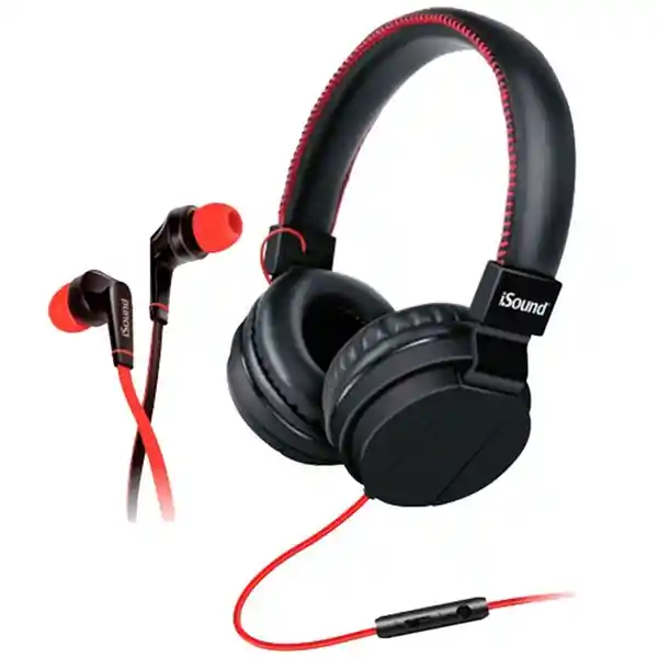 Isound Kit Audífonos Audio Pro Black/Red DGHP-5552