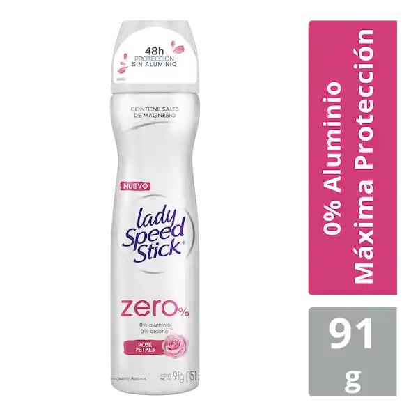 Lady Speed Stick Desodorante Zero% Pétalos de Rosa en Aerosol