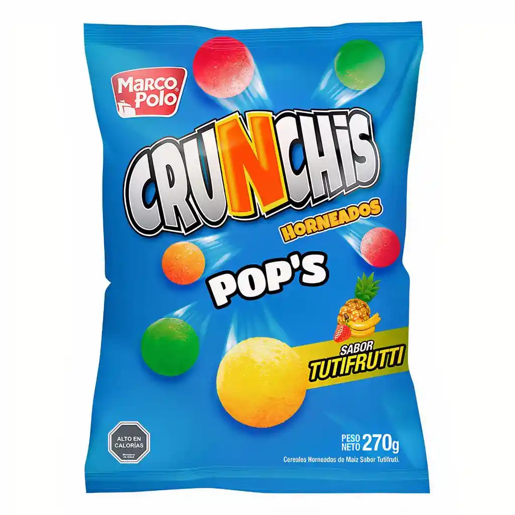 Marco Polo Cereal Crunchis Pops Sabor a Tutifrutti