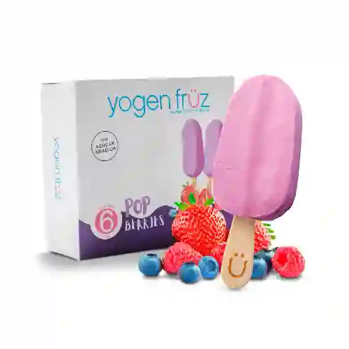 Caja paletas pop mix de berries 6 unid