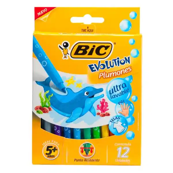 Bic Plumones Delgado Colores Lavable 451266