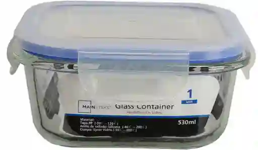 Recipiente Hermético Vidrio Cuadrado 540
