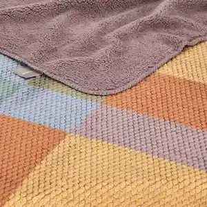 Cubrecama Corderito Con Estampado 2 Plazas Terracota