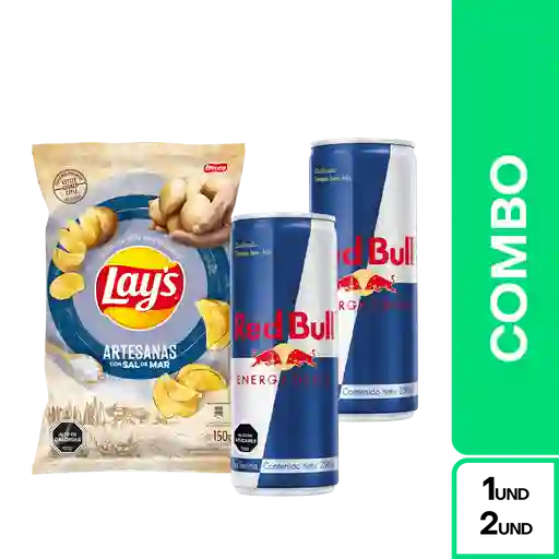 Combo Lays Artesanas sal de mar +Red Bull 250 cc 2 Und