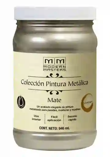 Modern Masters Pintura Base Agua Metálica Mate Champagne