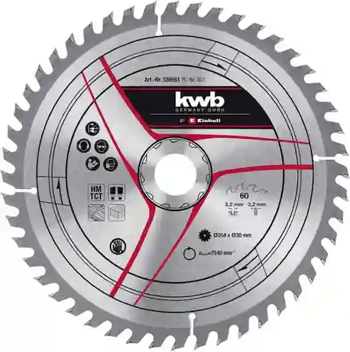 KWB Disco Sierra Circular 250 Mm X 250 Mm 60 Dientes