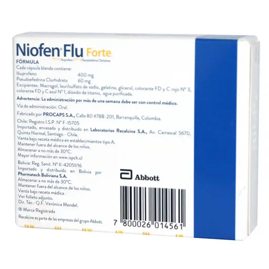 Niofen Flu Forte: Principio Activo: Ibuprofeno / Pseudoefedrina