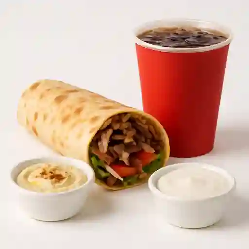 Shawarma Tradicional + 2 Dips Arabes
