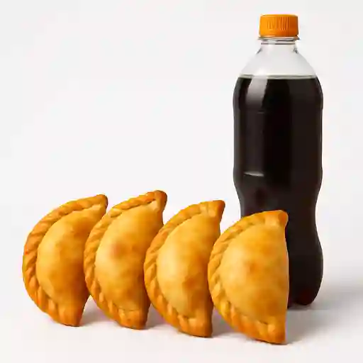 4 Empanadas y 1 Bebida 1/5 Lt Desechable