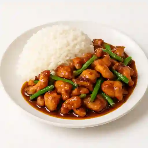 Pollo Mongoliano con Arroz