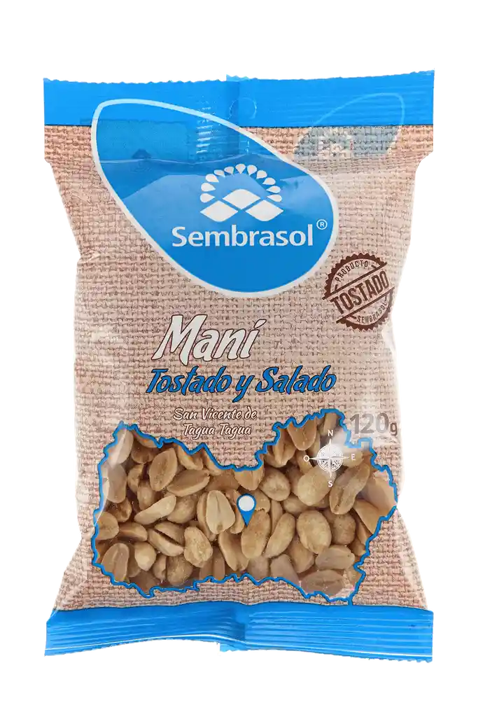 Sembrasol maní tostado y salado