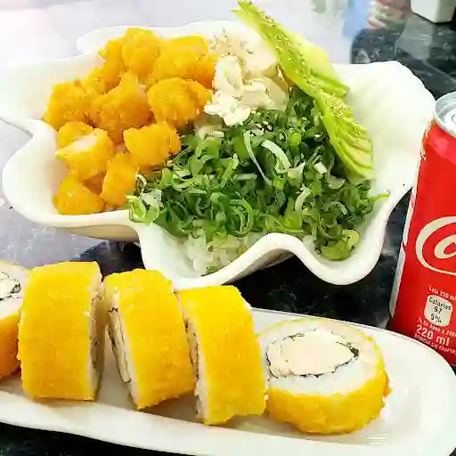 Gohan Ebi+ Sushi + Bebida