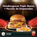 Hamburguesa Triple Queso + Empanadas