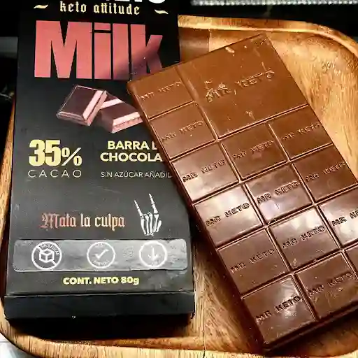 Barra Chocolate De Leche Keto  35% Cacao