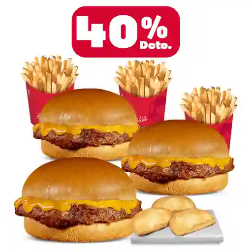 Trio Locura Con Cheeseburger 40% Off