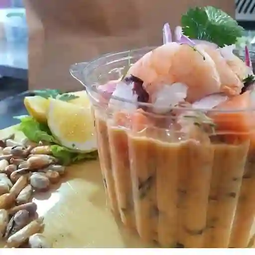 Ceviche Salmon  Camarón 500grs