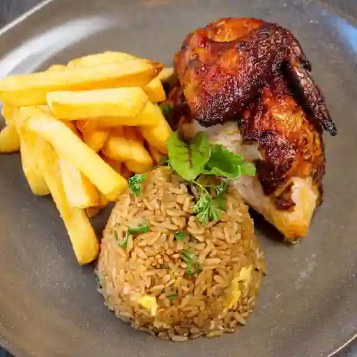 1/4 Pollo Más 2 Agregados