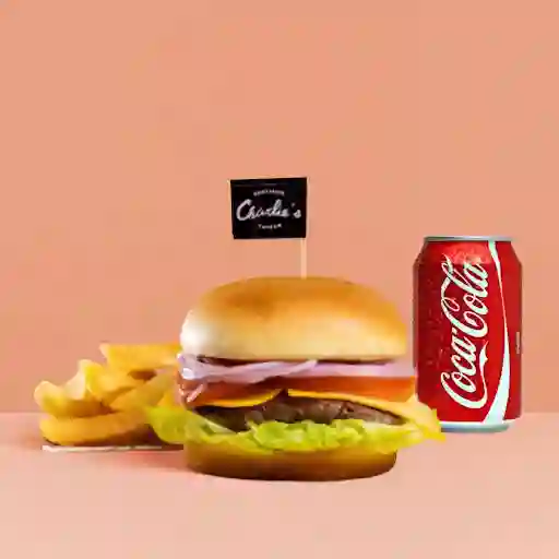 Hamburguesa Cheeseburger  + Bebida