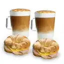 2 Croissant Pavo Queso + 2 Caramel Macch