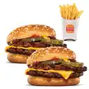 2 Cheeseburger Doble + 1 Papa Grande