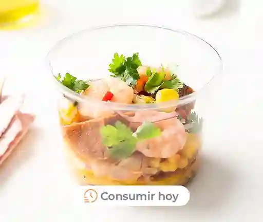 Ceviche De Camarón Acompañado De Papa Camote