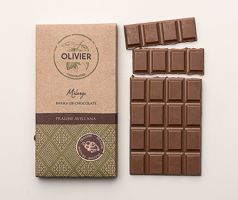 Barra Praliné Chocolate Belga Olivier, 70 G