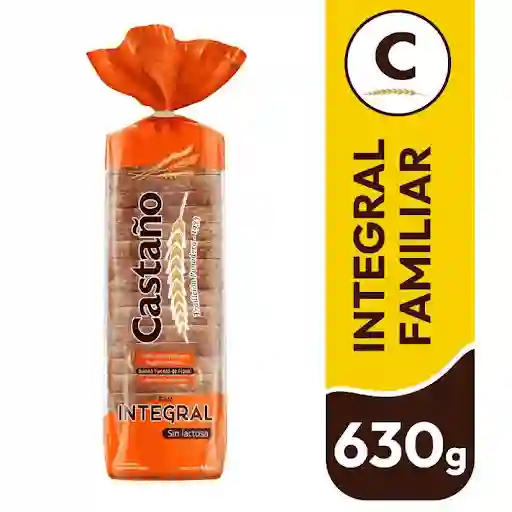 Pan De Molde Castaño Integral 630g