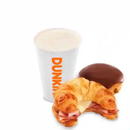 Hot Chocolate Blanco M + Sándwich + Donut.