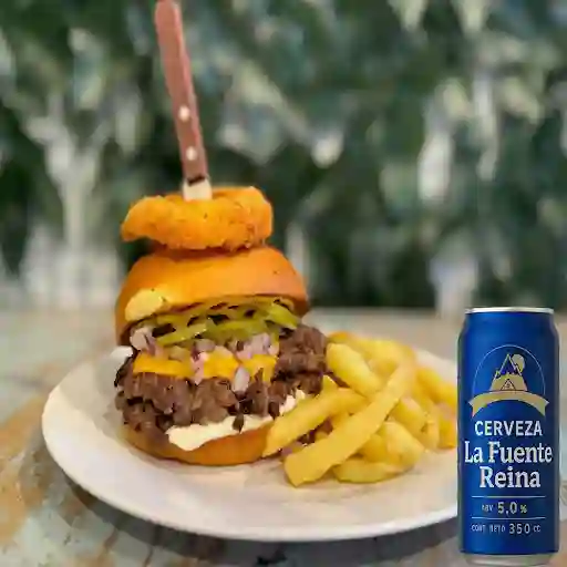 Burger Cuarto De Lfr Doble+ Cerveza Lata