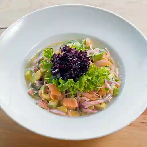 Ceviche De Salmón, Camarón Y Palta