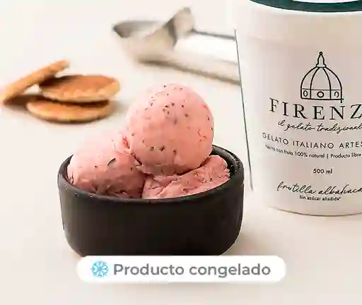 Gelato Artesanal Frutilla Albahaca (sin Azúcar) Firenze, 500 Ml