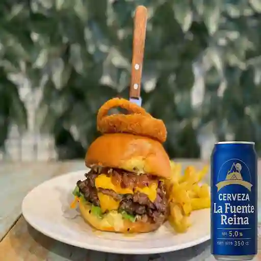 Honey Bacón Burger  Doble+ Cerveza Lata