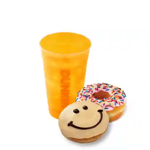 Jugo M + 2 Donuts