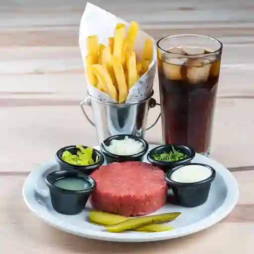 Crudo Alemán E +papas Fritas C  + Bebida