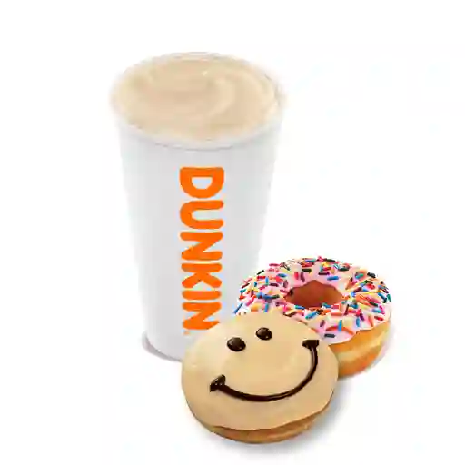 Chai Latte M + 2 Donuts.