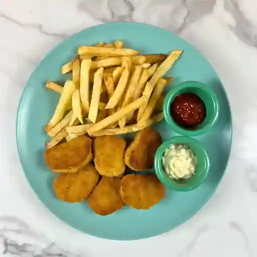 Nuggets Con Papas Fritas