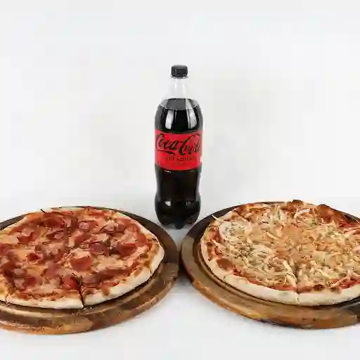 Combo 2 Pizzas Medianas + Bebida 1,5lts