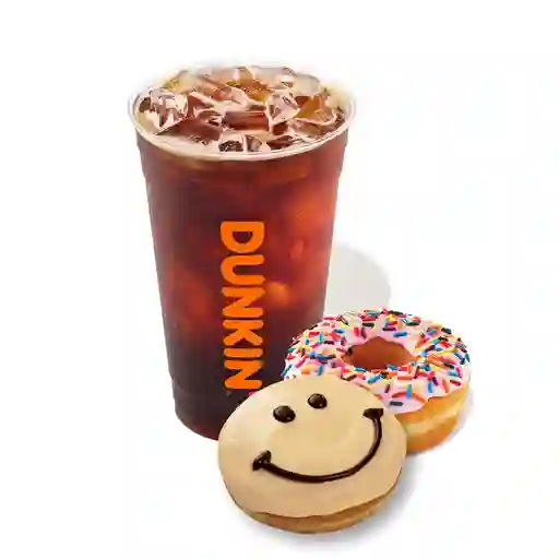 Iced Americano M + 2 Donuts.