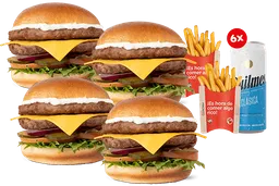 4ham Dobles+ 2 Papas Grandes+ 6 Quillmes