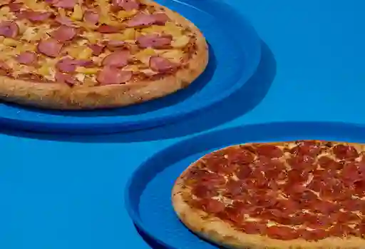 Duo: Doble Pepperoni + Hawaiana