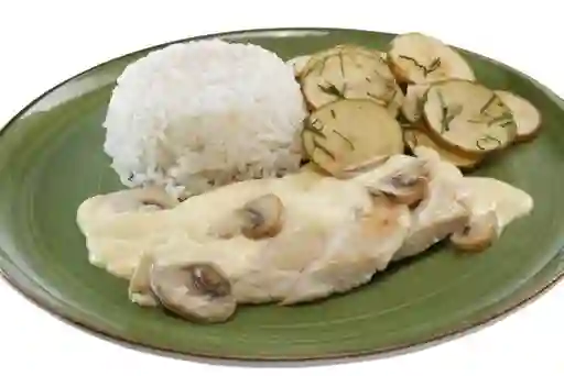 Pollo En Crema Champiñones + Lata Pepsi