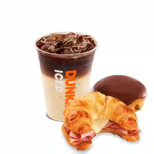 Iced Macchiato M + Sándwich + Donut.