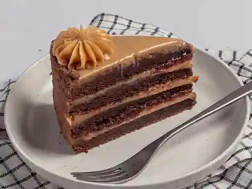 Trozo Torta Brownie Manjar Frambuesa