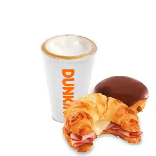 Latte M + Sándwich + Donut.