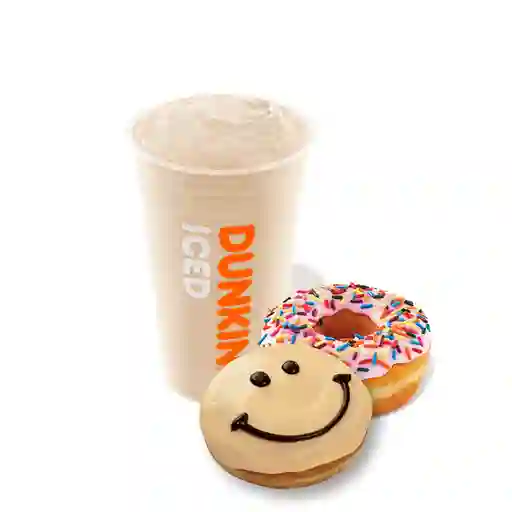 Smoothie M + 2 Donuts.