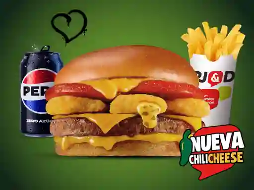 Combo Hamburguesa Chilli Cheese
